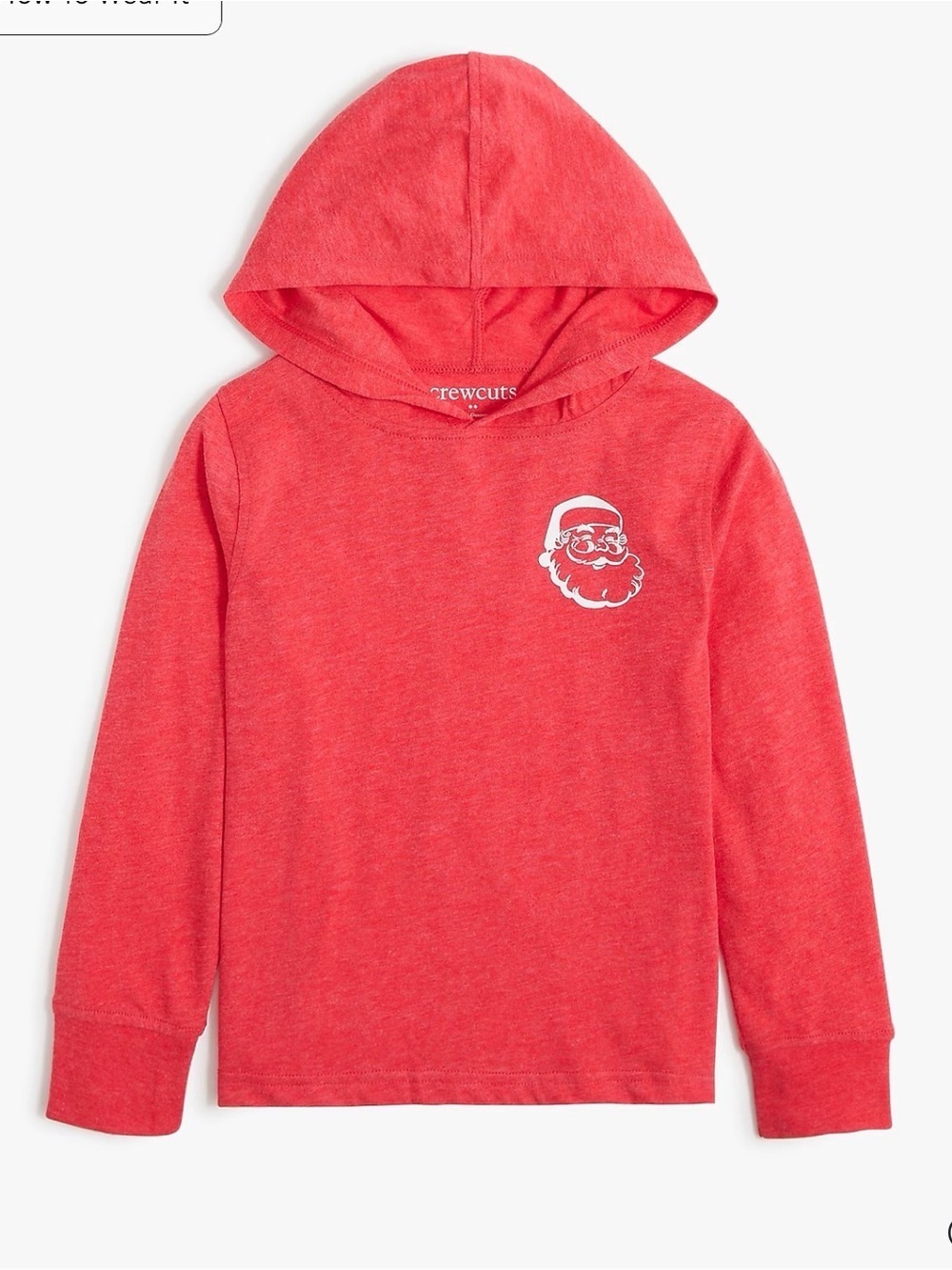 Crewcuts Red Hooded Tee with White Santa Graphic unisex